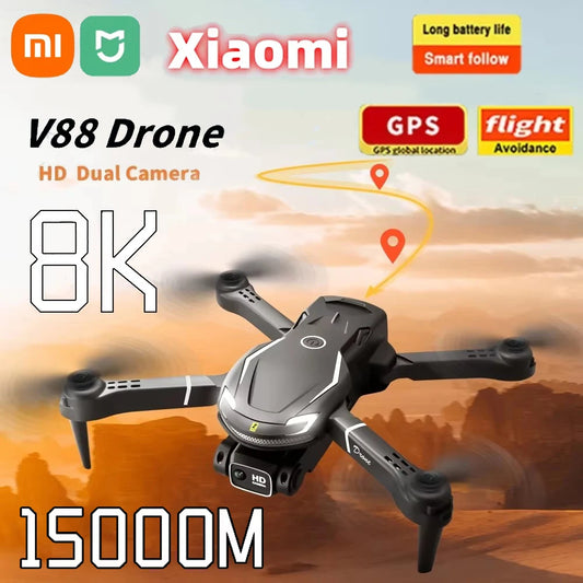 Drone V88 pour Xiaomi Mijia Professional 8K HD ESC Caméra à flux optique OA Drones aériens Wifi RC UAV Jouet amélioré Cadeau 2025 Nouveau