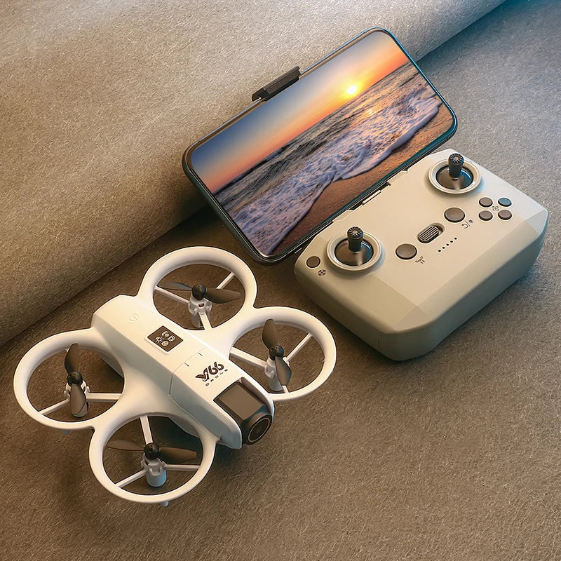 Mini drone V66 4K professionnel à double caméra, mode sans tête, évitement d'obstacles, WiFi FPV, flip à 360°, quadricoptère radiocommandé, jouet pour enfants