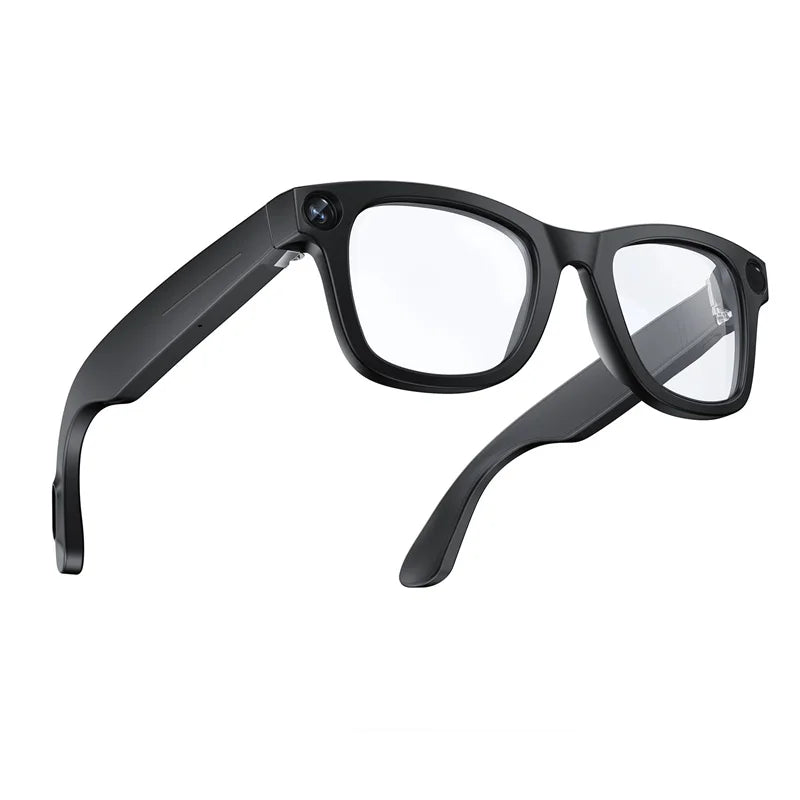 Lunettes intelligentes E03L avec intelligence artificielle, appareil photo 800 Wpixels, prise de photos et vidéos, appels vocaux, traduction et musique. Écouteurs sans fil E03 intégrés.