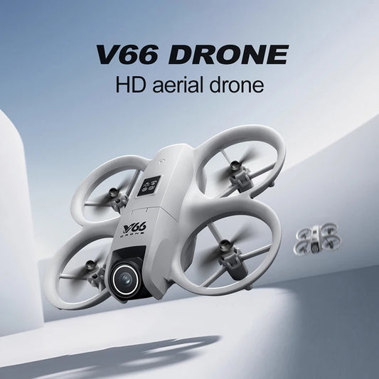 Mini drone V66 4K professionnel à double caméra, mode sans tête, évitement d'obstacles, WiFi FPV, flip à 360°, quadricoptère radiocommandé, jouet pour enfants