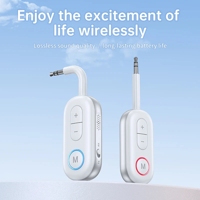 Nouvel adaptateur Bluetooth 5.5 sans fil avec prise jack AUX 3,5 mm, émetteur-récepteur audio et microphone pour voiture, haut-parleurs, casque, ordinateur portable, avion.