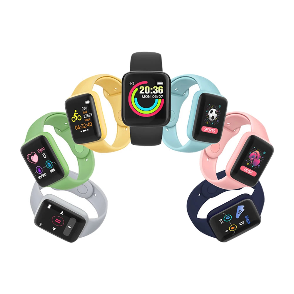 Montre connectée Bluetooth pour femmes et hommes, contrôle du téléphone, musique, bracelet de sport et de fitness, suivi de santé, modèle Y68