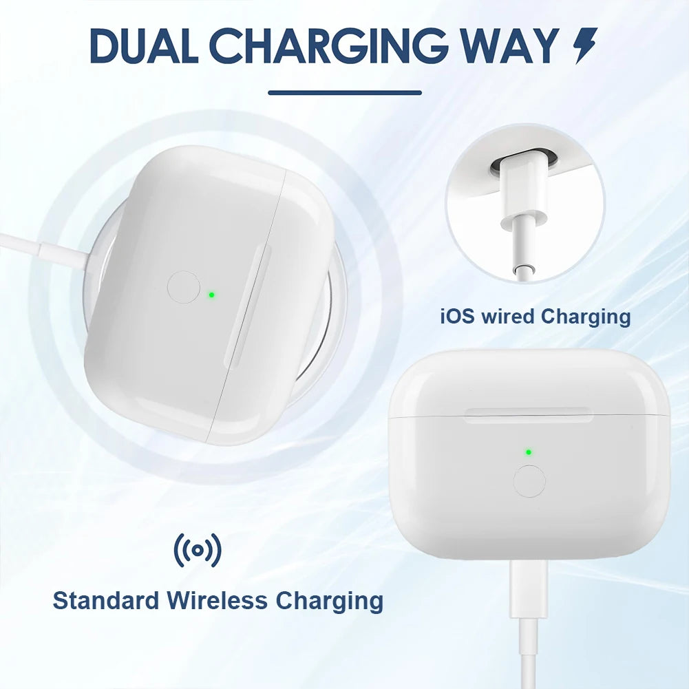 Boîtier de charge de remplacement avec bouton de synchronisation et jumelage Bluetooth pour AirPods Pro 2e génération (2022) et 1re génération (2019)