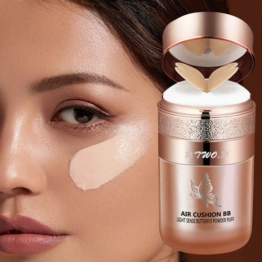 Crème BB Air Cushion, fond de teint hydratant, correcteur, éclaircissant, contrôle du sébum, waterproof, houppette papillon, maquillage, cosmétiques