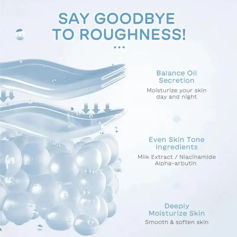 Coffret de soins éclaircissants au lait (5 pièces) : nettoyant nourrissant, crème contour des yeux, crème solaire hydratante, soin anti-rides pour le visage